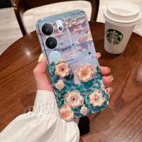 ในสต็อกโทรศัพท์มือถือเคสสำหรับ VIVO V29 Y27 Y36 Y02A Y02T 5G 4G 2023ใหม่ดอกไม้น่ารักเคสสมาร์ทโฟน TPU Softcase สีม่วงสีชมพูฝาหลัง VIVOV29 VIVOY27