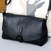 BRIGGS New Women Shoulder Bag Split Leather Fashion Black Flap Bag Lady Messenger Crossbody Purse Simple High Quality Handbag