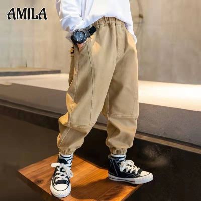 กางเกงของเด็กชาย AMILA,ชุดใหม่ของเด็ก,กางเกงลำลอง,กางเกงเด็กขนาดกลางและใหญ่,กางเกงขายาวสไตล์เกาหลี