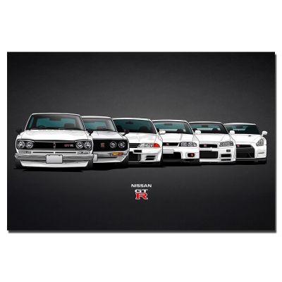 Nissan Skyline GT R Evolution WallCanvas Wall Art โปสเตอร์และพิมพ์กรอบภาพวาดผ้าใบสำหรับตกแต่งห้องนั่งเล่น New