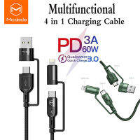 Mcdodo 4 in 1 60W PD usbType-C data cable fast charging Multi-function charging cable for 12