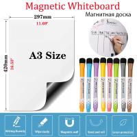 ◘㍿∏ A3 Size Whiteboard Practice Writing Memo Message Dry Erase Calendar Board Stickers Stickers Magnetic White Board