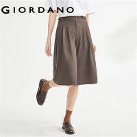 GIORDANO ผู้หญิง เข็มขัดทอจีบช่วงกลางขึ้นหลวมสบาย ๆ ครอปห้ากางเกงชั้นใน Free Shipping 13423321