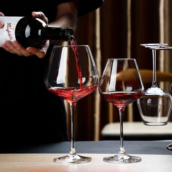 ชุดแก้วไวน์แดงทรงแก้วไวน์ขนาดใหญ่สีเบอร์กันดีของ-dihe-แก้วคริสตัลใช้ในบ้านหรูหราและสร้างสรรค์