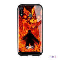 UCUC เคสโทรศัพท์เคสสำหรับ Infinix Hot 7 X624 X624BphoneกันกระแทกDemon Slayerอะนิเมะกระจกเทมเปอร์เคสกันกระแทกฝาครอบ