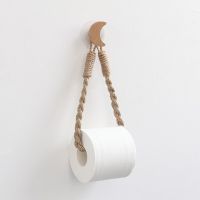 cotton rope Toilet Paper Towel Dispenser Wooden Paper Roll Holder for Bathroom Contact Paper Holder Household Storage Rack Toilet Roll Holders