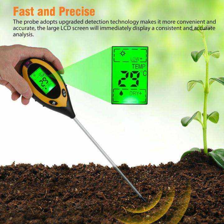 【Banbo】4-in-1 Digital Soil Moisture Tester,Temperature,Sunlight ...