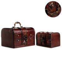 2Pcs Set Wooden Pirate Jewellery Storage Box Case Holder Vintage Treasure Chest Z07 Drop Shipping