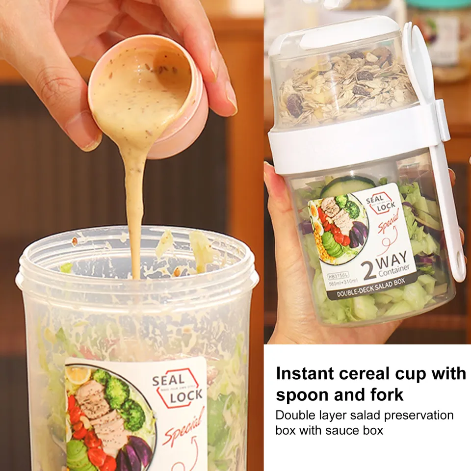 Take and Go Yogurt Cup with Topping Cereal or Oatmeal Container
