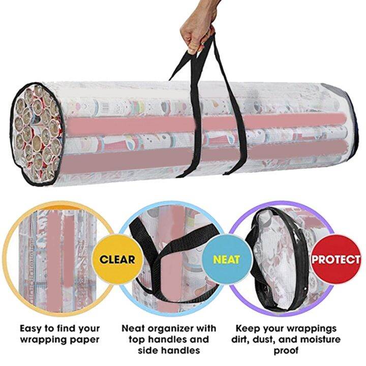 christmas-wrapping-paper-storage-bag-durable-underbed-xmas-gift-wrap-organiser-easy-carry-handles-clear-pvc-bag