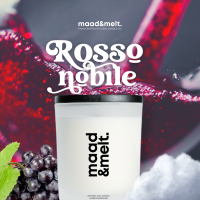 เทียนหอม กลิ่นไวน์แดง Rosso Nobile Red Wine หอมหรูกลิ่นผลไม้ | ไขถั่วเหลืองแท้ 200g | maad &amp; melt candle co.