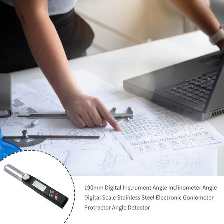 190มิลลิเมตรเครื่องมือดิจิตอลมุม-inclinometer-มุมเครื่องชั่งดิจิตอลสแตนเลสอิเล็กทรอนิกส์-goniometer-ไม้โปรแทรกเตอร์ตรวจจับมุม