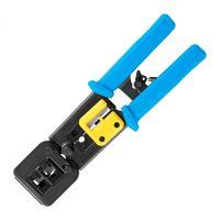 RJ45 Crimp Tool Pass Through Cat5 Cat5e Cat6 Crimping Tool for RJ45/RJ12 Regular and End-Pass-Through Connectors