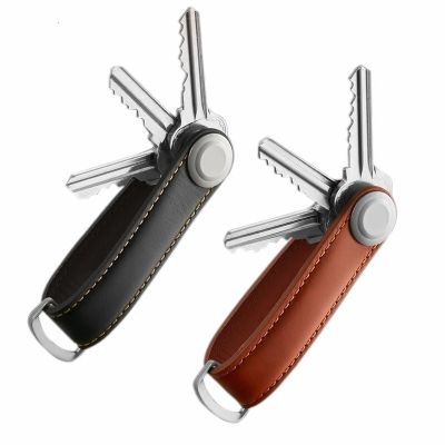 Fashion Leather Car Key Pouch Storage Case Wallet Holder Key Wallet Ring Collector Housekeeper EDC Pocket Key Organizer Smart