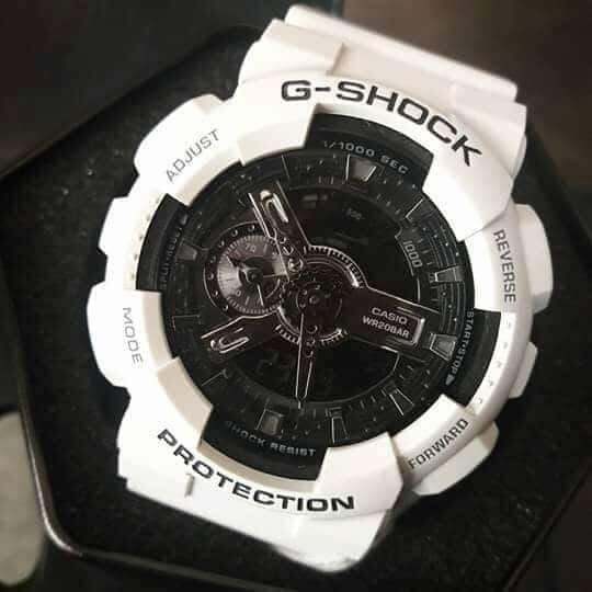 G - SHOCK GA - 110 WHITE BLACK WHITE FOR MEN PREMIUM QUALITY (JAPAN ...