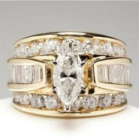 แหวนนิ้วมือการหมั้นการแต่งงานฝังเพชรสังเคราะห์สำหรับผู้หญิงแฟชั่นของขวัญเครื่องประดับ