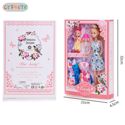 ชุดตุ๊กตา Barbie CYF กับเสื้อผ้าและหวีผ้า-เปลี่ยนได้เพลย์เฮาส์เจ้าหญิงตุ๊กตาแอ็คชั่นชุดของเล่นร่วมสำหรับเด็กเล็กเด็กผู้หญิงใหม่