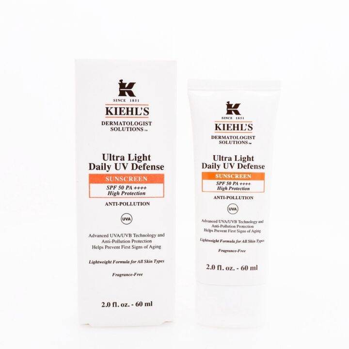 Kiehl's Ultra Light Daily UV Defense Facial Sunscreen with SPF 50 60ml Original Sunscreen for