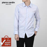 Pierre Cardin เสื้อเชิ้ตแขนยาว Slim Fit รุ่นมีกระเป๋า ผ้า Cotton 100% [SJJ018F-LB]