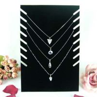 【LZ】✚✙  Jóias Organizador Display Holder Black Velvet Board Chain Stand pingente colar corrente pulseira 8 ganchos