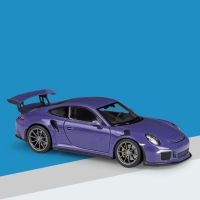 WELLY1:24สเกล2016พอร์ช911 GT3รถสปอร์ตสีม่วง RS โลหะผสมจำลองของขวัญของเล่นแบบชุดสะสมรถเหล็กหล่อ