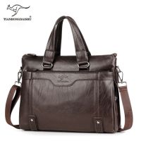 ShuaiTong kangaroo mens bags for handbags leather texture business b Handsome Handbag Genuine Briefcase Shoulder Bag Messenger Trendy