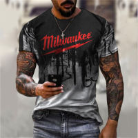 2022 Summer Mens T-Shirts 3D Printing Short Sleeves Round Neck Milwaukee Print New Mens T-Shirts Fashion Casual Tops Unisex T-Shirt