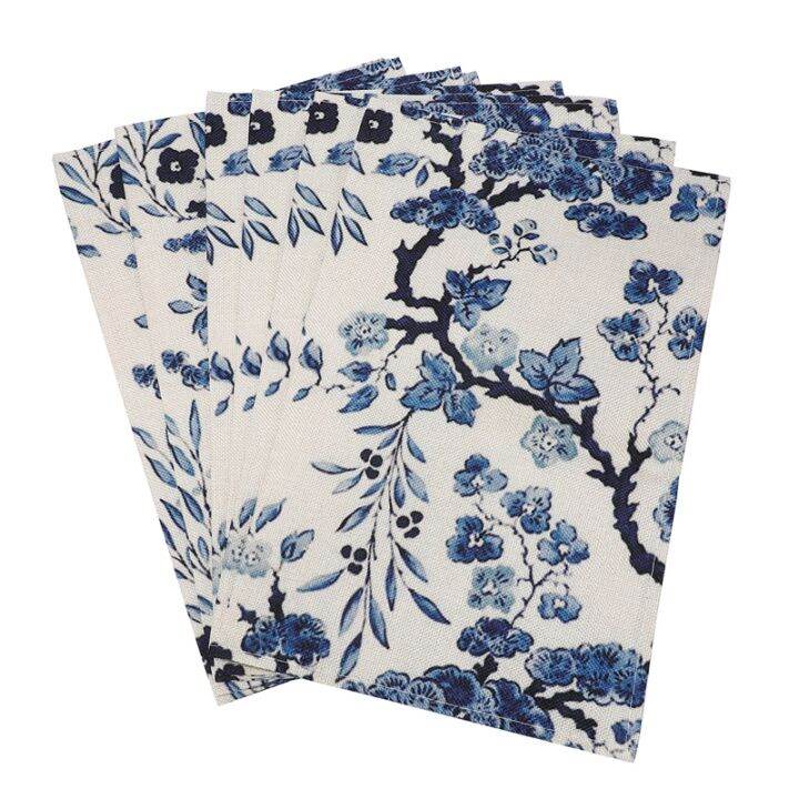 6-pcs-blue-white-flowers-placemat-coasters-cup-dish-glass-table-mat-insulation-pad-kitchen-accessories-decoration