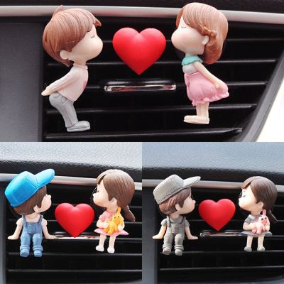 【DT】  hotLovely Couple Girl Boy Car Air Vent Freshener Perfume Clip Aromas Diffuser Decor Car Fragrance Air Conditioning Perfume Clip