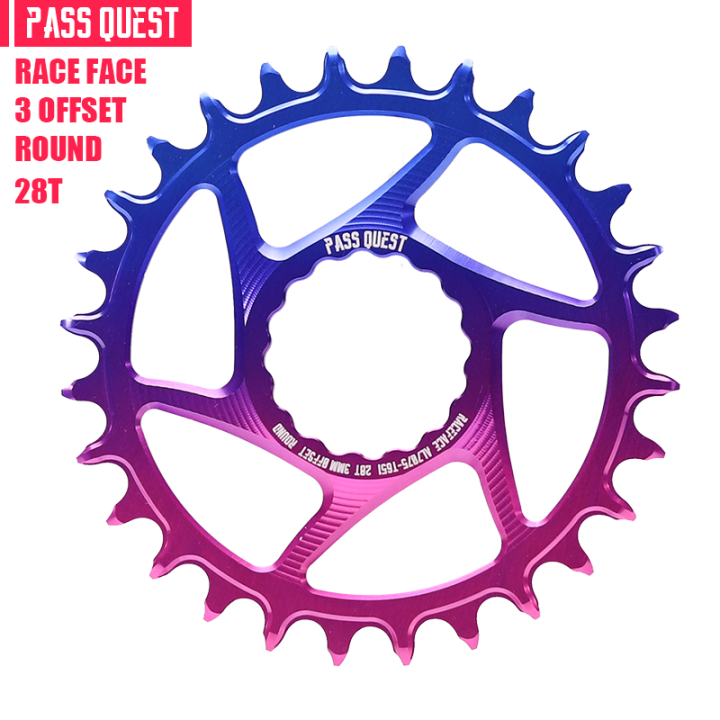 pass-quest-race-crank-จักรยาน-chainring-3mm-offest-แคบกว้างล้อสีดำ-สีสำหรับ-rf-direct-mount-crankset-28-48t