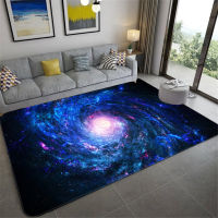 3D Blue Star Sky Car For Kids Room Soft Flannel Bedside Mat Space Car Rug Bedroom Non-slip Hallway Rugs Mat Washable