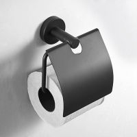 Aluminium Bathroom Hardware Accessories Paper Holder Paper Racks Matte Black Toilet Paper Stand Shelf