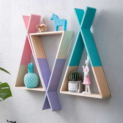 Wall Shelf Home Living Room Wall Hanging Storage And Finishing Nordic Wooden Fork Storage Shelf Decorative For Kids Room