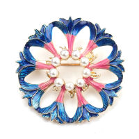 10pcslot Trendy Leaves Plants Imitation Pearl Enamel Corsage Brooch Wreath Maple Leaf Brooch Pins Party Wholesale