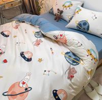 Sweetdream_by Nakin - ผ้าปูที่นอนลายอวกาศ ฟ้าครีม ✨ครบชุด 6 ชิ้น มีทุกขนาด พร้อมส่ง?