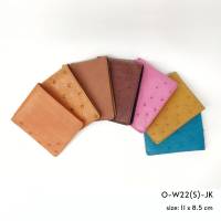 Prang Ostrich Leather Short Bi-fold Wallet / US Men Wallet กระเป๋าสตางค์ สองพับสั้น US หนังนกกระจอกเทศ O-W22(S)-JK