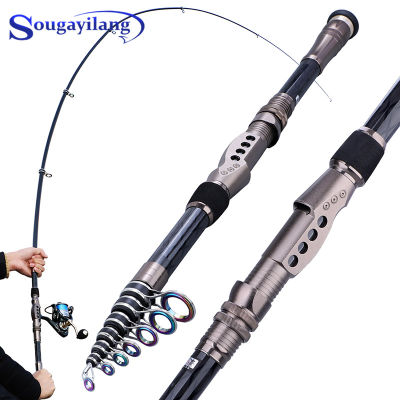 Souilang 1.8-3.6m escopic Fishing Rods UltraLight Carbon Fiber Spinning Rod for Saltwater Freshwater Sea Fishing Tackle