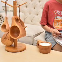 Hot Handmade ถ้วยนมไม้ Acacia ไม้แก้วกาแฟ Tasse พร้อมเชือก Handle Camping Drinkware ถ้วย Artifact ครัวเครื่องมือ