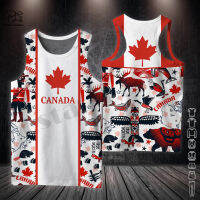 PLstar Cosmos 3DPrinted Newfashion Canada Flag Leaf Camo Art ตลก Harajuku Streetwear Tank Top แขนกุด Tees ฟิตเนส Unisex 1