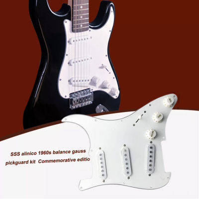 Prewired Pickguard Schrauben ชุดโมเดลที่ระลึกคลาสสิก Prewired โหลด SSS Pickguard Alnico V Pickups ใน60S สำหรับ Fender ST กีตาร์