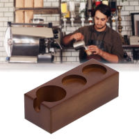 ที่วางแทมเปอร์กาแฟไม้ 3 หลุม Coffee Portafilter Storage Rack Stand Organizer