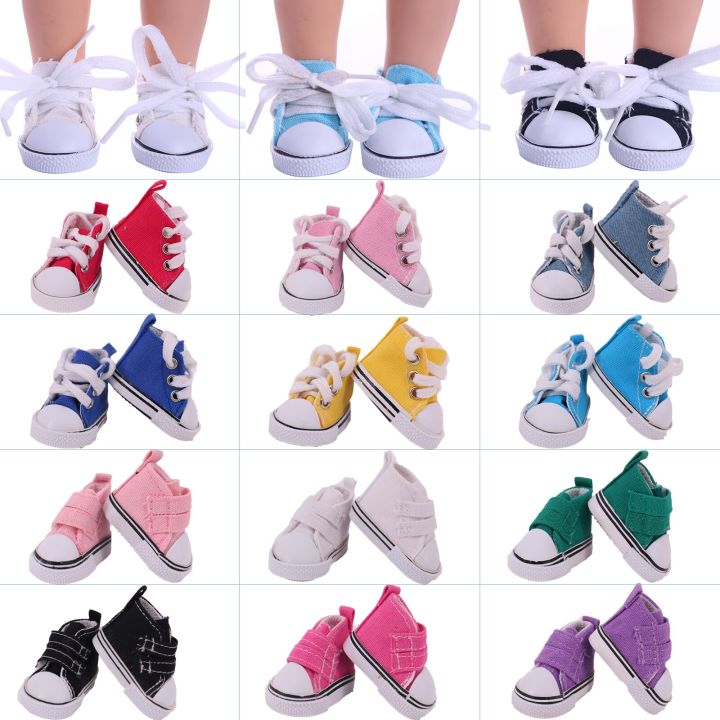 รองเท้าผ้าใบทรงสูงผูกเชือกรองเท้าผ้าใบตุ๊กตาขนาด5ซม-สำหรับตุ๊กตา14นิ้วของตุ๊กตา-willie-wisher-ขนาด1-6-bjd-paola-20ซม-เสื้อผ้าตุ๊กตาผ้า-k-pop
