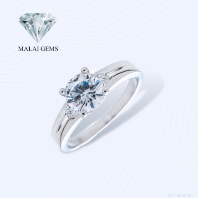 Malai Gems แหวนเพชร เงินแท้ 925 เคลือบทองคำขาว ประดับเพชรสวิส CZ รุ่น291-RK0009 แถมกล่อง แหวนเงินแท้ แหวนเงิน