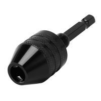 0.3-8mm 1/4 inch Keyless Drill Chuck Screwdriver Impact Driver Adaptor Hex Shank Drill Grinder Quick Change Adapter Convert -Black
