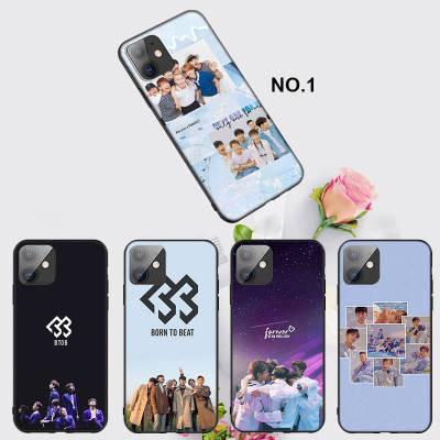 Casing หรับ iPhone 14 13 11 Pro Max 11 Mini 8+ 8 Plus ni32 BTOB K POP Pattern Phone เคสโทรศัพท์ อ่อนนุ่ม TPU Shockproof Black ปก