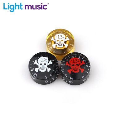 2/4pcs Acrylic Skull LP Electric Guitar Speed Control Knob Potentiometer Knob Cap Black with Transparent Guitar Pot Accessories