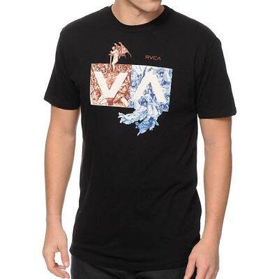 RVCA logo graphic cotton O-neck T-shirt for men