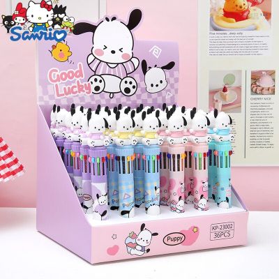 36pcs New Sanrio Pochacco 10 Colors Ballpoint Pen Doodle Pen Cartoon Anime Student Supplies Stationery Wholesale Pens