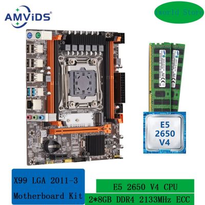X99ชุดวงจรหลัก Xeon พร้อม Intel E5 2650 V4 LGA 2011-3และ2*8GB DDR4 2133Mhz RECC Memory Combo Set SATA3.0 USB3.0 M.2 NVME