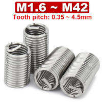 304สแตนเลสสกรูฟันกระทู้ซ่อมแขนลวดป้องกันขด Helical แขน M1.6M2M3M4M5M6 ~ M24กระทู้แทรก A2